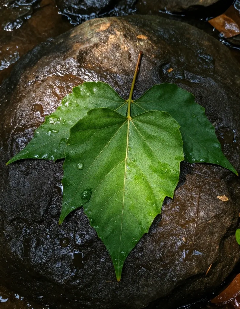 Betel leaf specimen on a dark surface